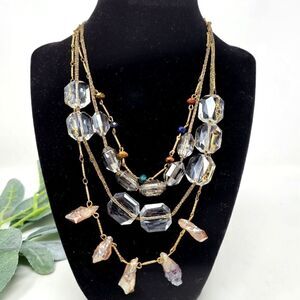 ANTHRO SEREFINA Layer Rhinestone Crystal Necklace